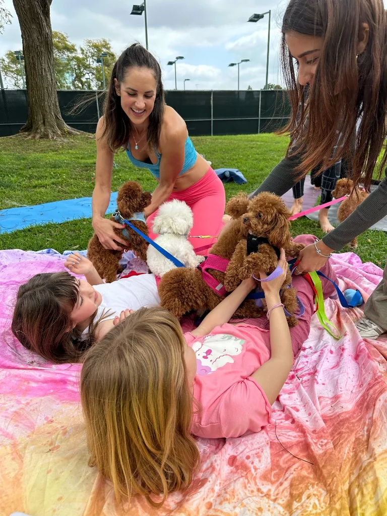 School programs — students and Star Poodlez at outdoor session